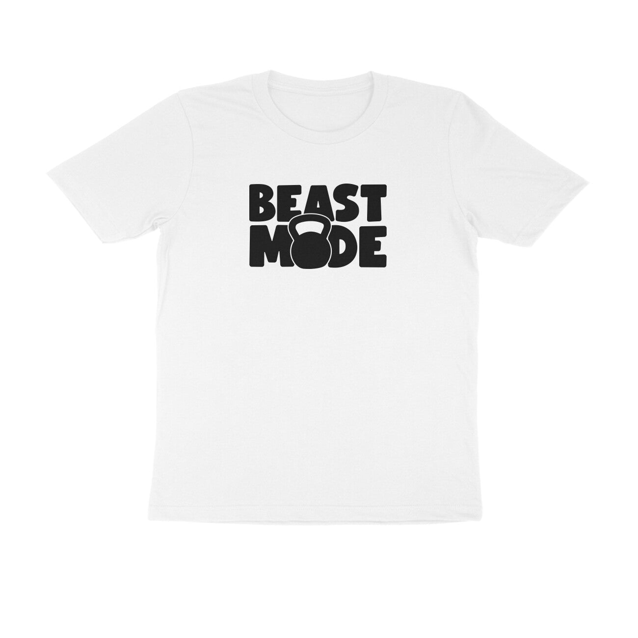White women's fitness t-shirt with "Beast Mode" quote | 100% combed cotton, 180 GSM fabric | Fempowered