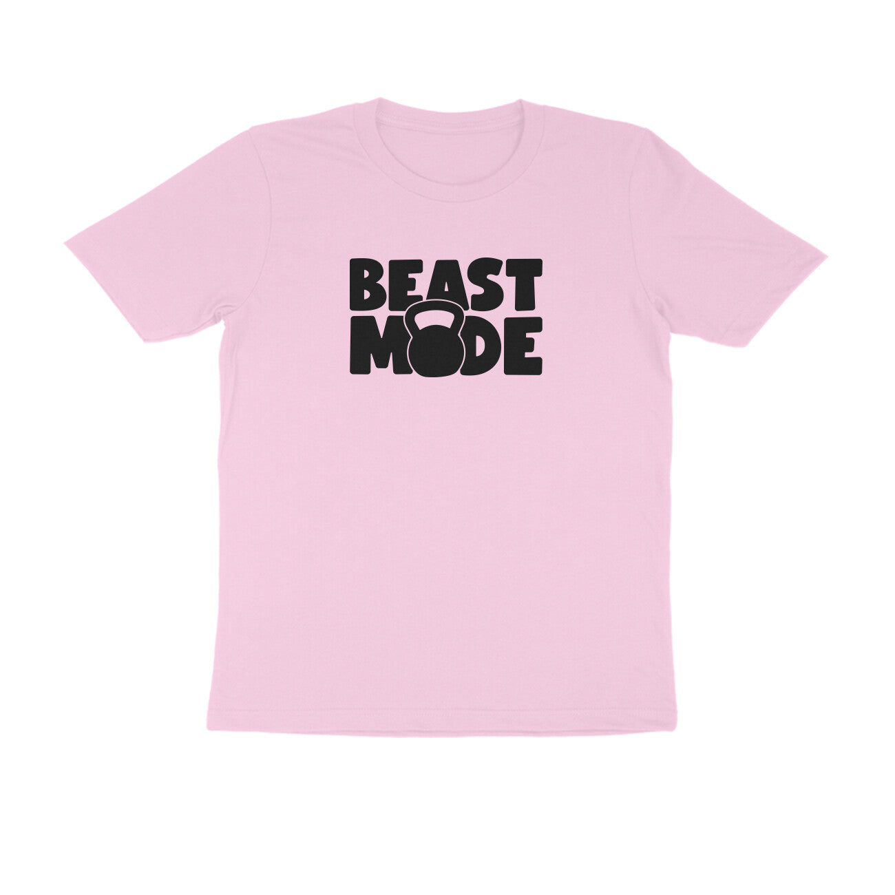 Light Pink women's fitness t-shirt with "Beast Mode" quote | 100% combed cotton, 180 GSM fabric | Fempowered