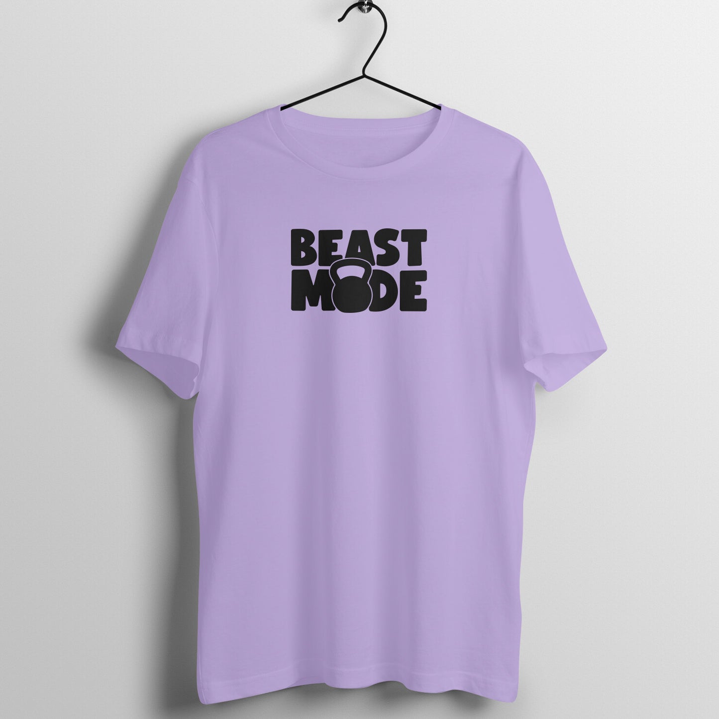Iris Lavender women's fitness t-shirt with "Beast Mode" quote | 100% combed cotton, 180 GSM fabric | Fempowered