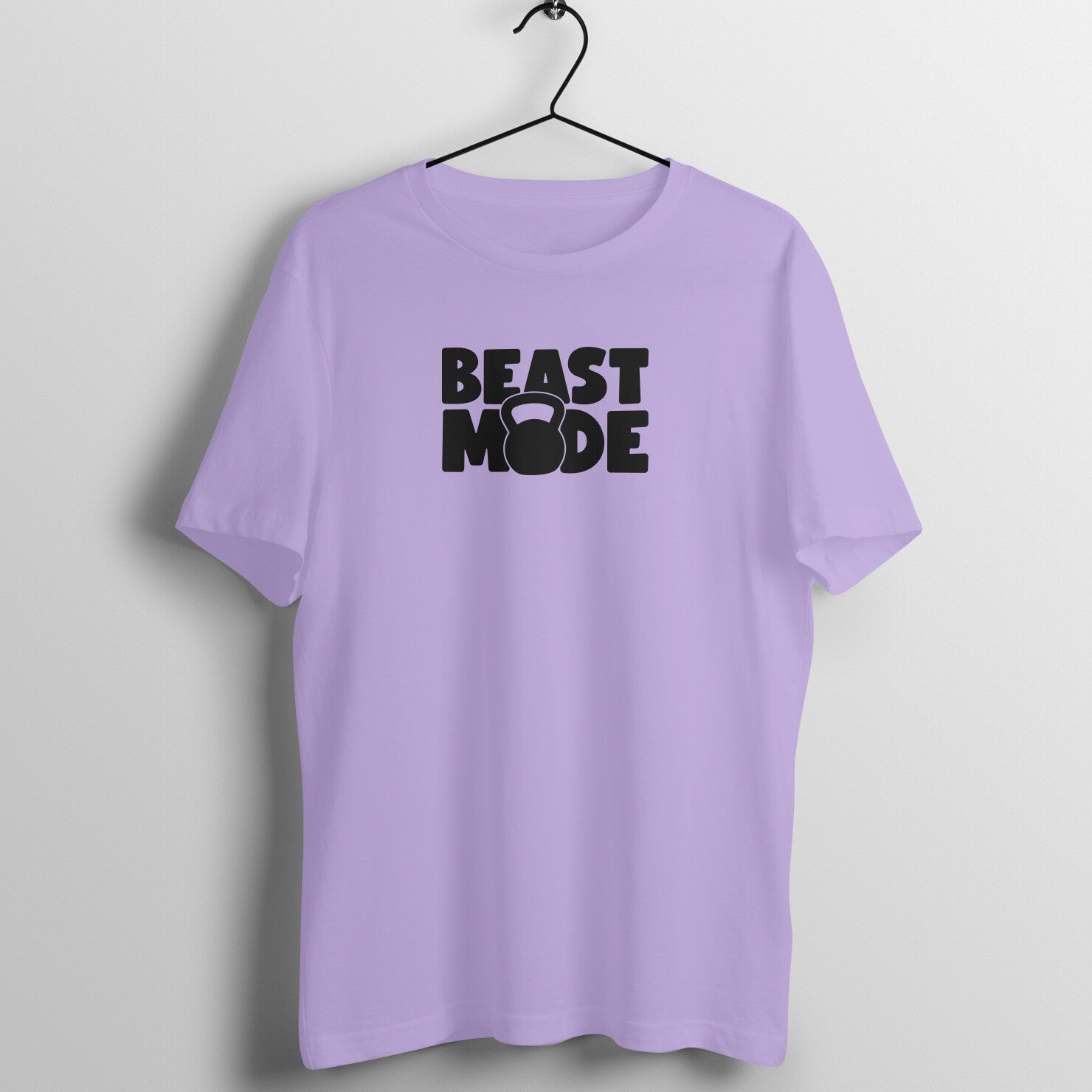 Iris Lavender women's fitness t-shirt with "Beast Mode" quote | 100% combed cotton, 180 GSM fabric | Fempowered