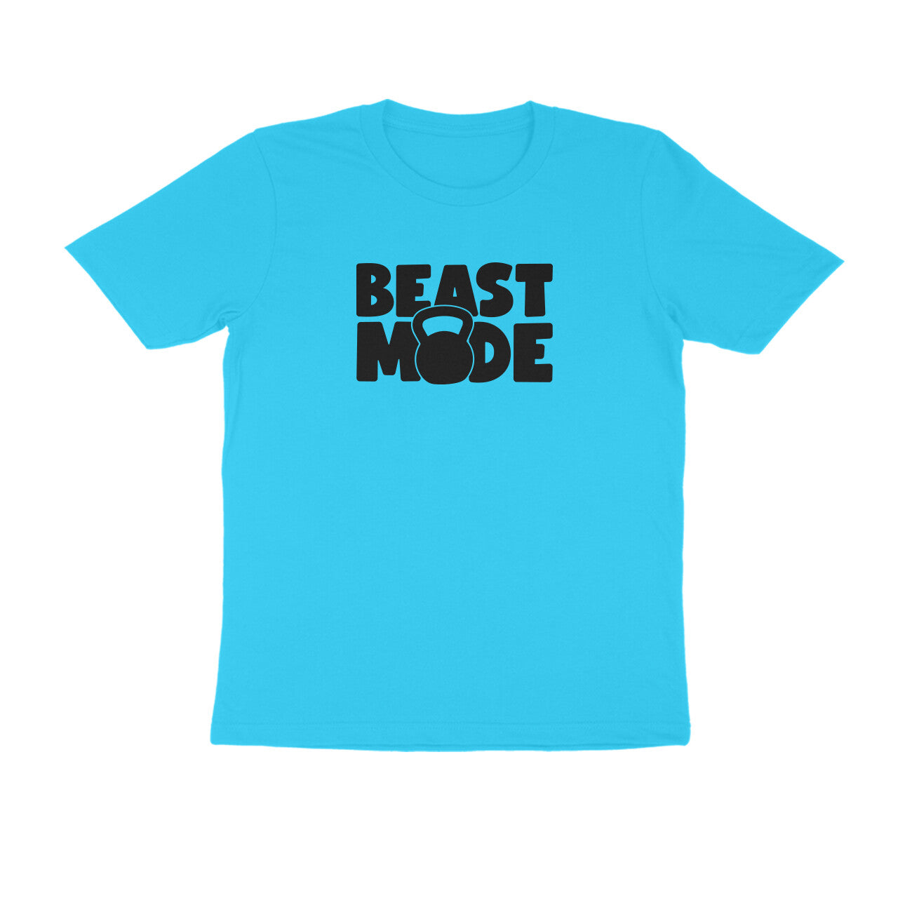 Sky Blue women's fitness t-shirt with "Beast Mode" quote | 100% combed cotton, 180 GSM fabric | Fempowered