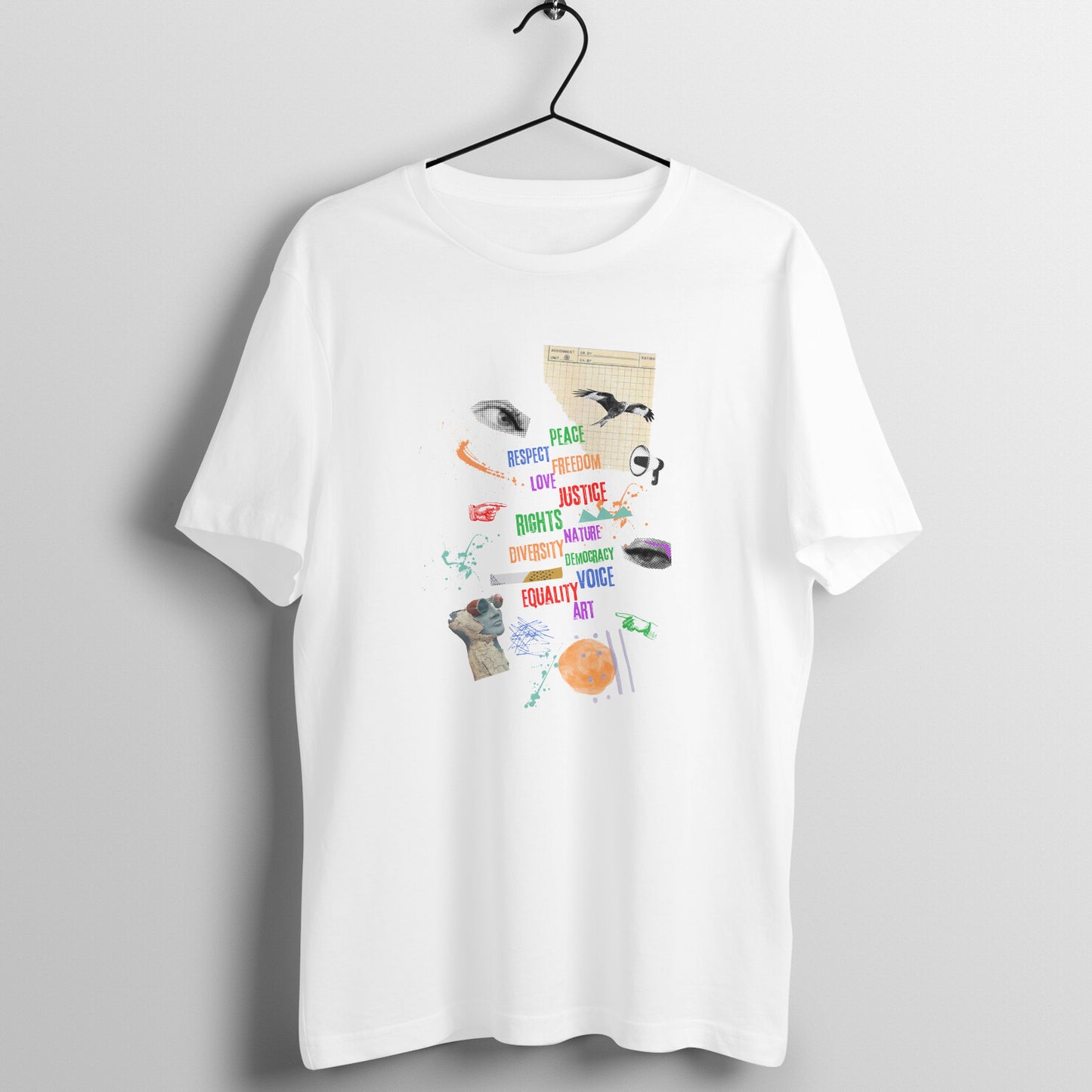 Justice and Peace - Collage Style Print |  Women's Tee