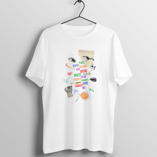 Justice and Peace - Collage Style Print |  Women's Tee