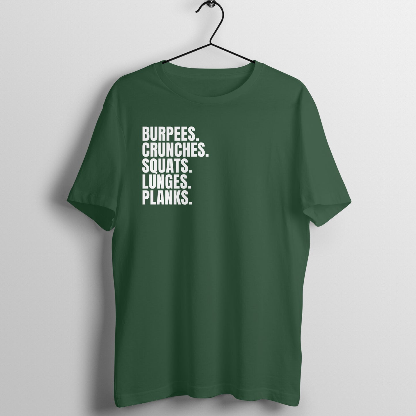 Olive Green Burpees Crunches Squats Lunges Planks Women's Fitness T-Shirt | Fempowered