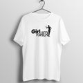 White women's fitness t-shirt with "Girl Power" quote in black | 100% combed cotton, 180 GSM fabric | Fempowered
