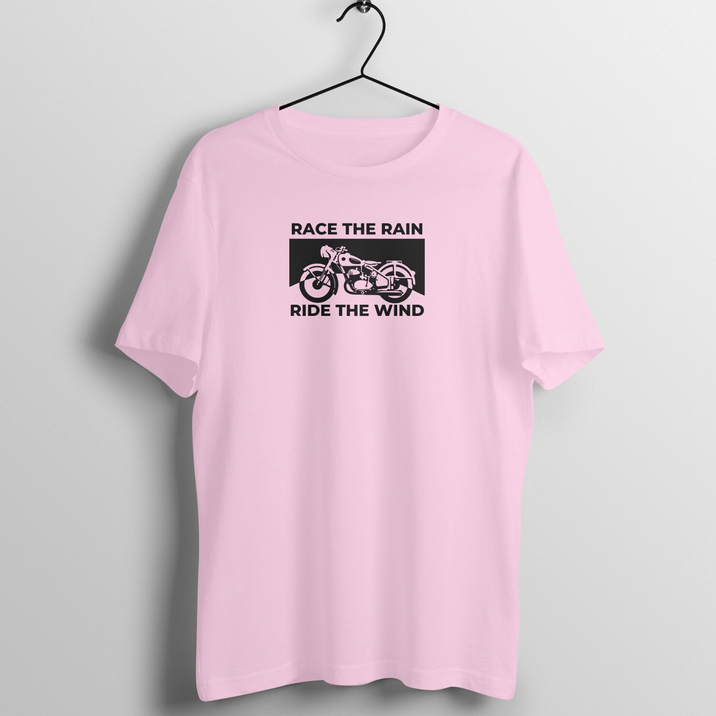 Race The Rain Ride The Wind - Women's Cotton T Shirt | Lady Biker Tee