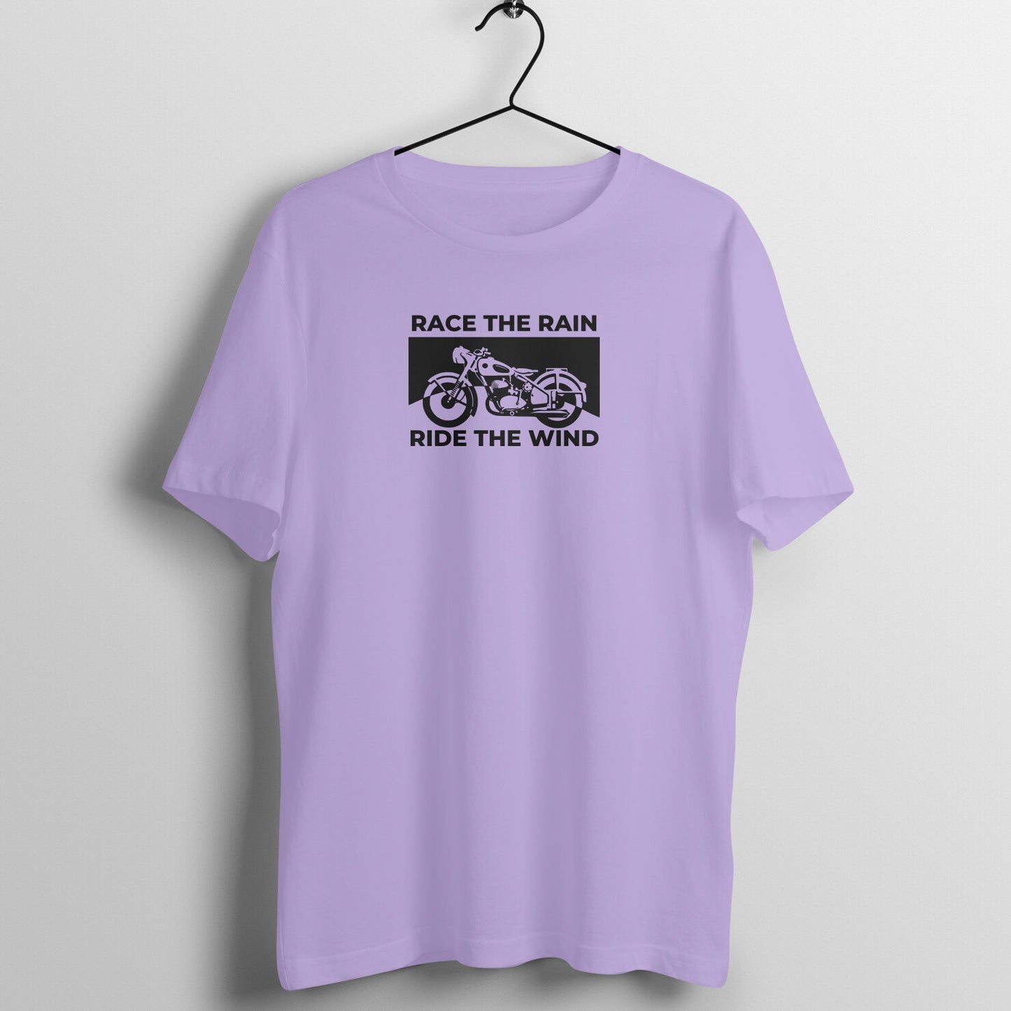 Race The Rain Ride The Wind - Women's Cotton T Shirt | Lady Biker Tee