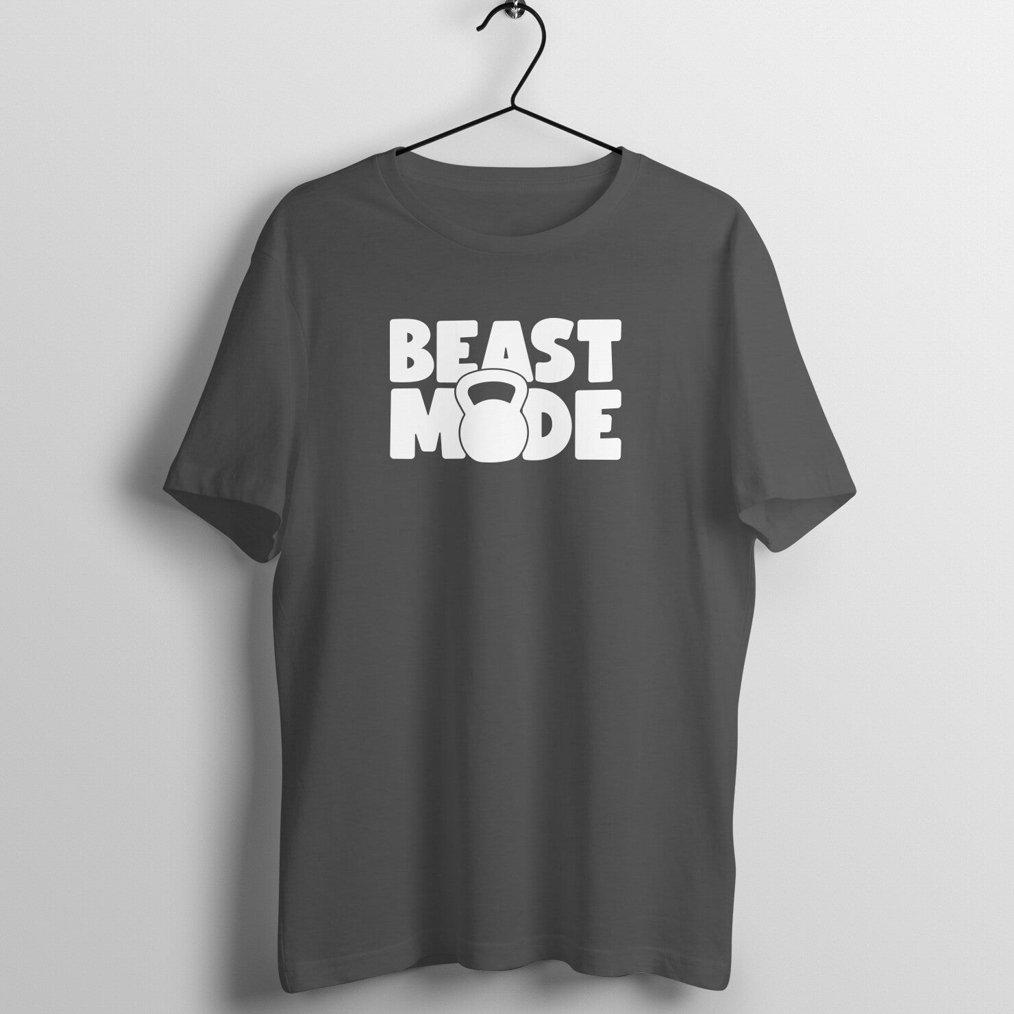 Charcoal Grey women's fitness t-shirt with "Beast Mode" quote | 100% combed cotton, 180 GSM fabric | Fempowered