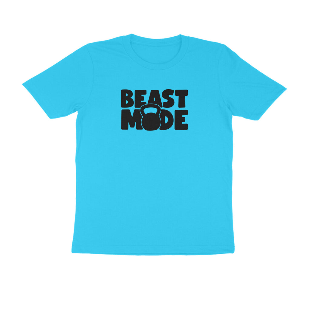 Sky Blue women's fitness t-shirt with "Beast Mode" quote | 100% combed cotton, 180 GSM fabric | Fempowered