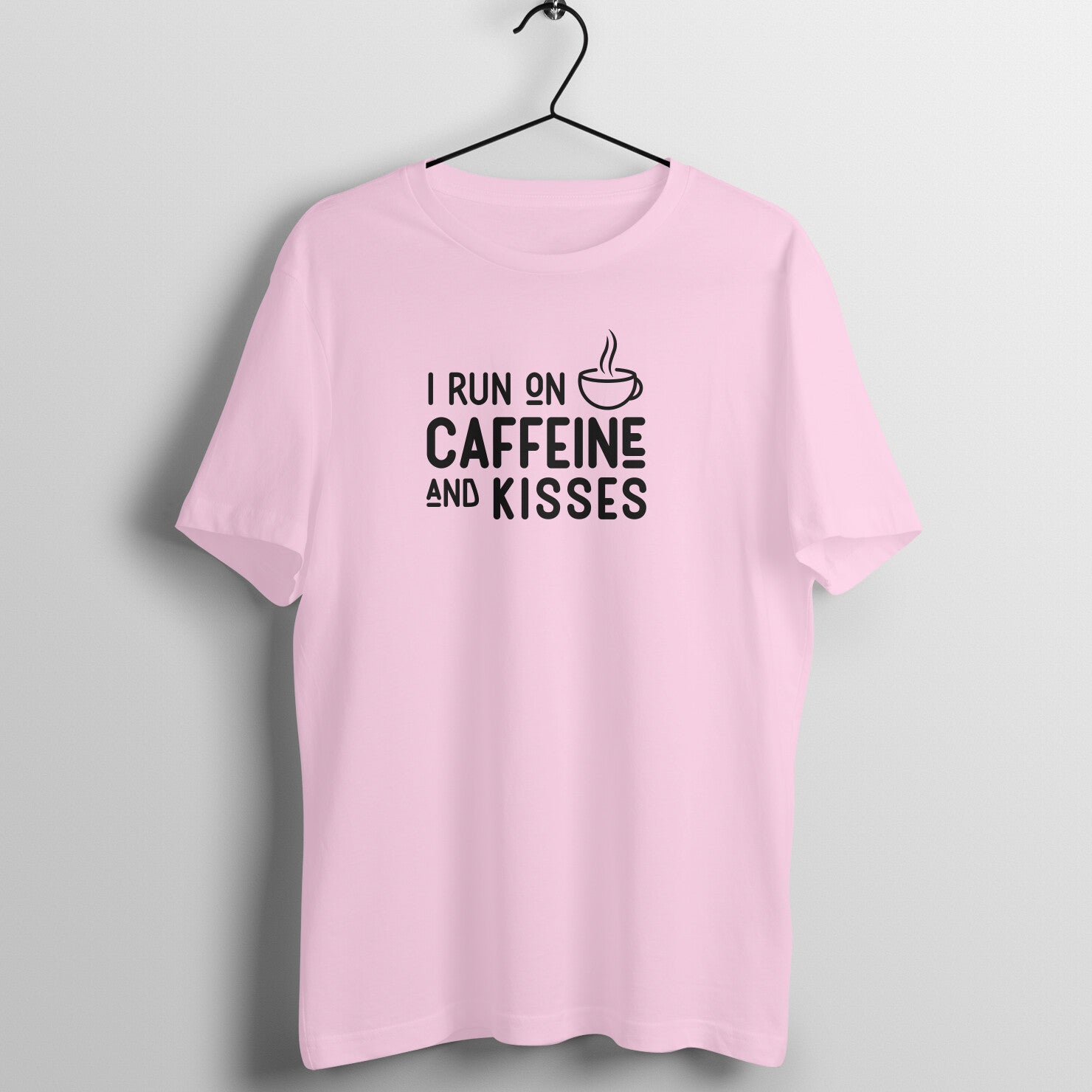 Caffeine and kisses - Women's Half Sleeve Cotton Tee | Mother's Day Gift | Mom T Shirt
